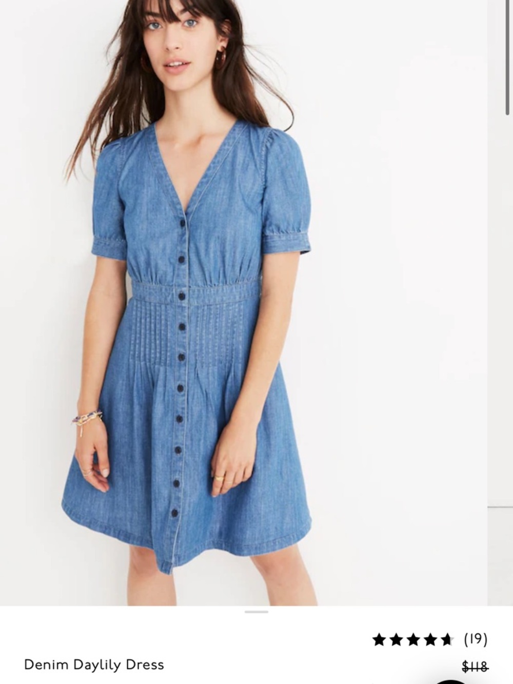 Madewell Denim Daylily Dress in Annetta wash size 4 fit flare summer beach